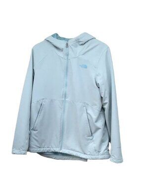 The North Face Womens Shelby Raschel Light Blue Hooded Jacket Size L